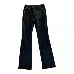 Massimo Dutti High-Rise Wide Leg Black Jeans SZ 2